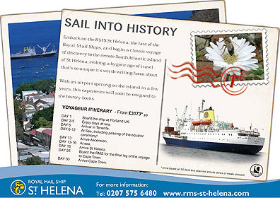 Press advert for RMS St Helena cruises