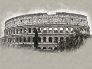 Photoshop illustration of the Colluseum, Rome