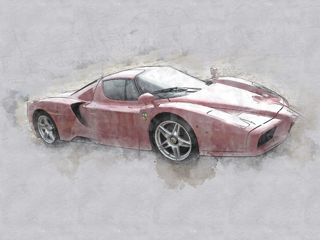 Photoshop illustration of a Ferrari La Ferrari
