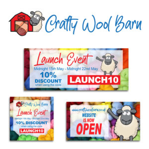 Craft Wool Barn logo and marketing materials